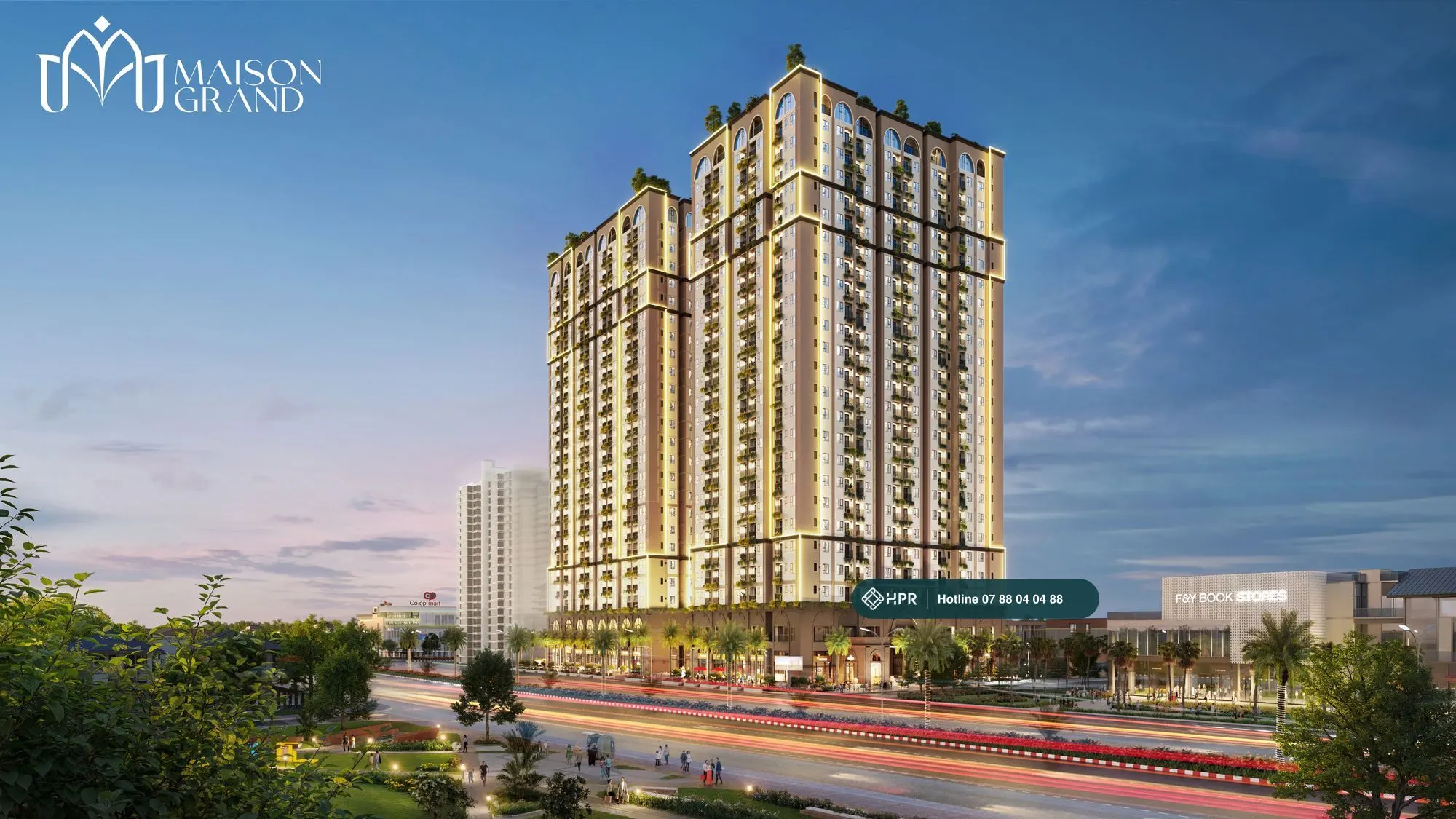 Phối cảnh hai tháp Maison Grand Phú Mỹ tại ngã ba Quốc lộ 51 – Nguyễn Trãi, phường Phú Mỹ