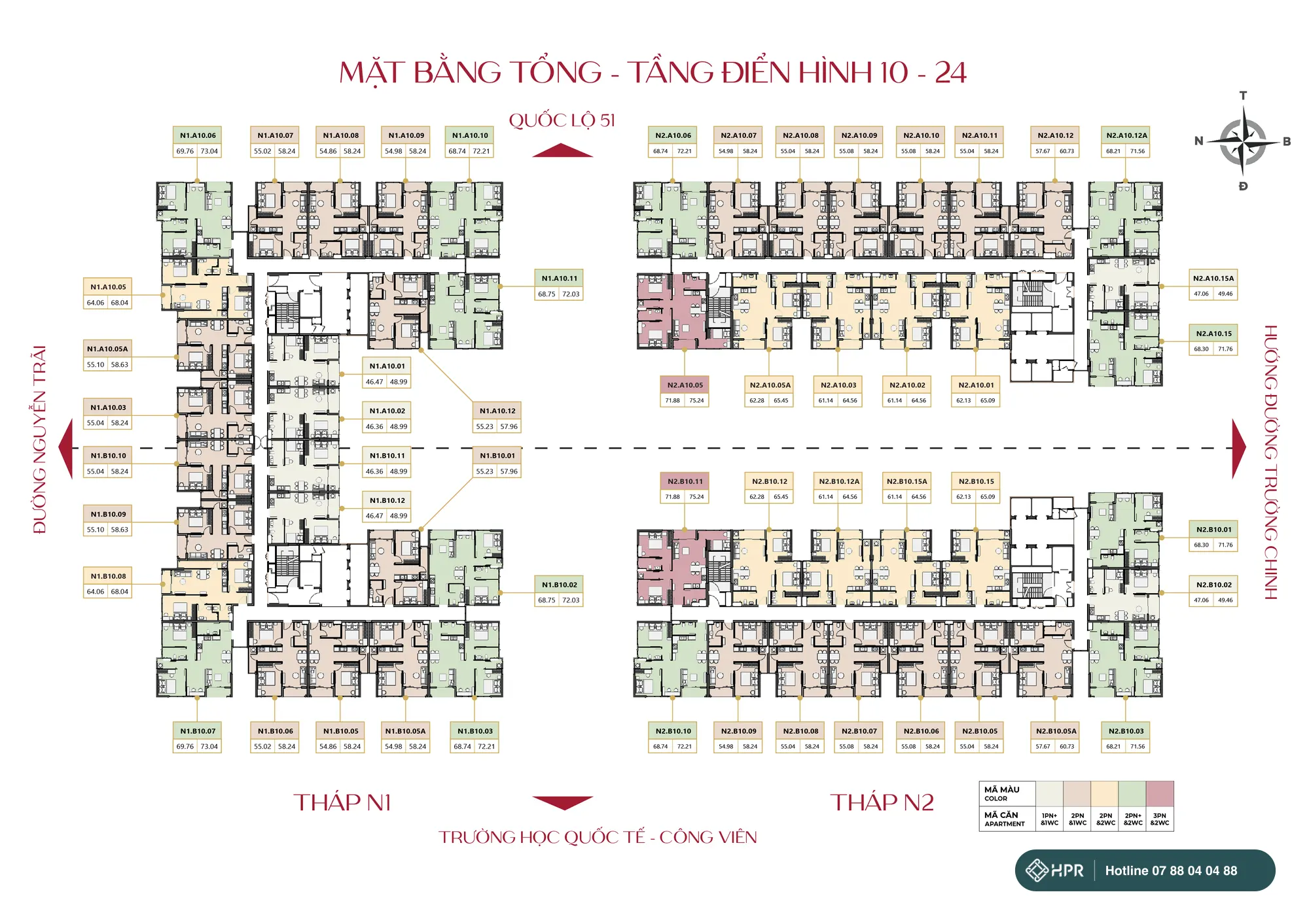 Mặt bằng tầng điển hình 10–24 Maison Grand Phú Mỹ