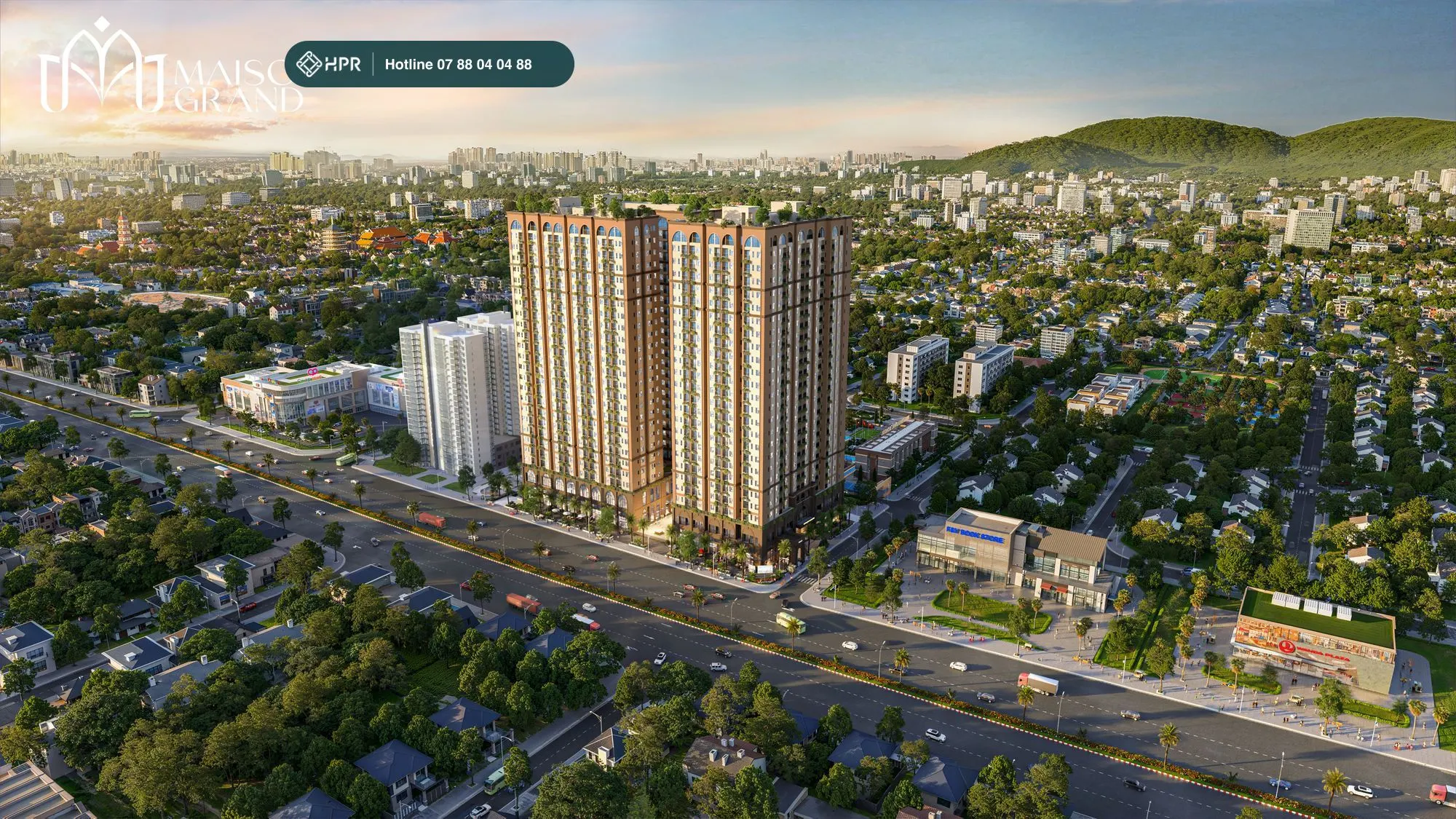 Phối cảnh tổng thể Maison Grand Phú Mỹ nhìn từ Quốc lộ 51
